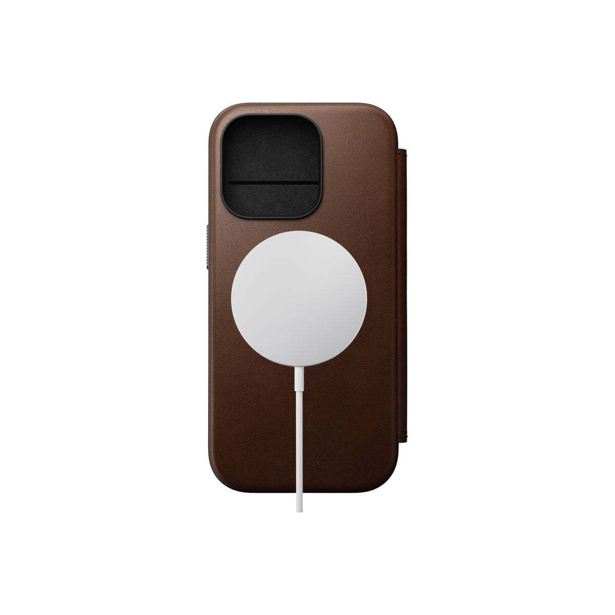 Kožený MagSafe kryt pro iPhone 16 Pro Nomad Modern Leather Folio - hnědý