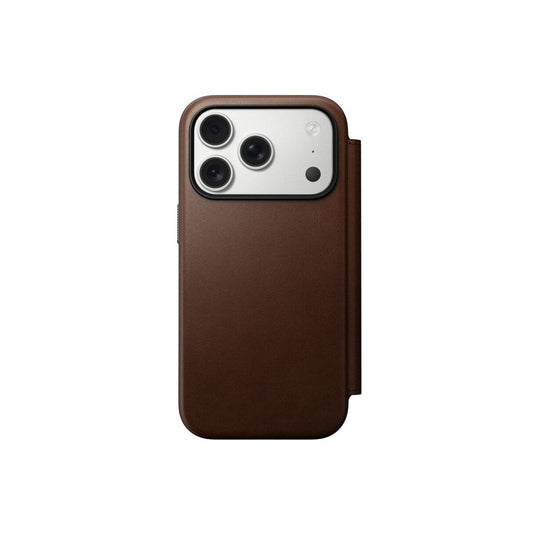 Kryt pro iPhone 17 Pro Nomad Modern Leather Folio - hnědý