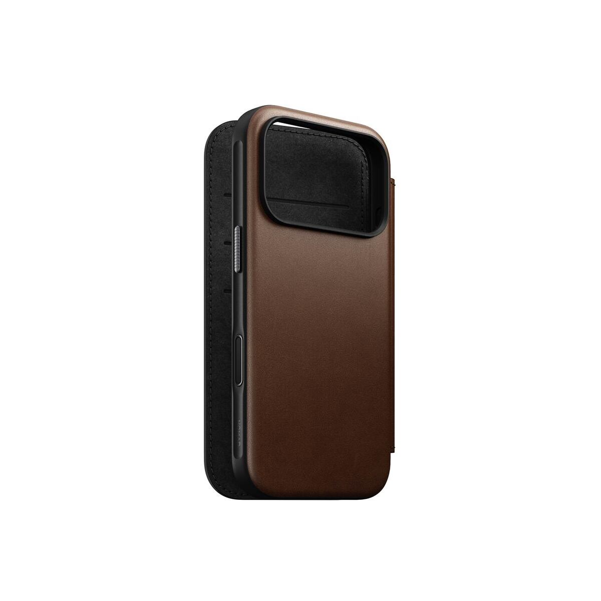 Kryt pro iPhone 17 Pro Nomad Modern Leather Folio - hnědý