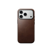 Kožený kryt pro iPhone 18 Pro/17 Pro Nomad Modern Leather Case Horween - rustic brown (tmavě hnědá)