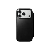 Kožené flipové pouzdro pro iPhone 18 Pro/17 Pro Nomad Modern Leather Folio Horween - černá