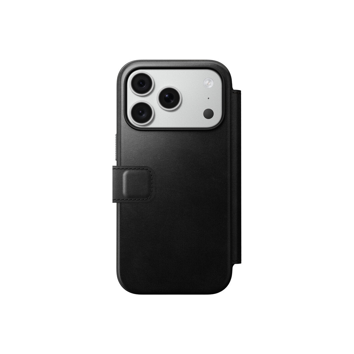 Kožené flipové pouzdro pro iPhone 18 Pro/17 Pro Nomad Modern Leather Folio Horween - černá