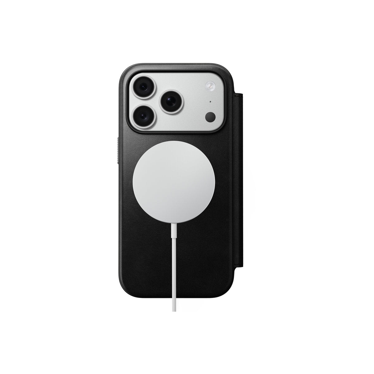 Kožené flipové pouzdro pro iPhone 18 Pro/17 Pro Nomad Modern Leather Folio Horween - černá