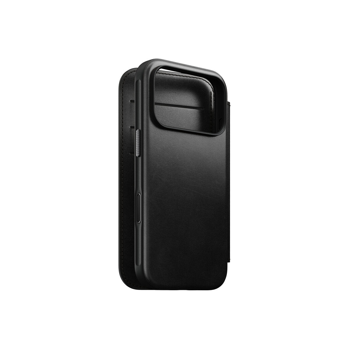 Kožené flipové pouzdro pro iPhone 18 Pro/17 Pro Nomad Modern Leather Folio Horween - černá