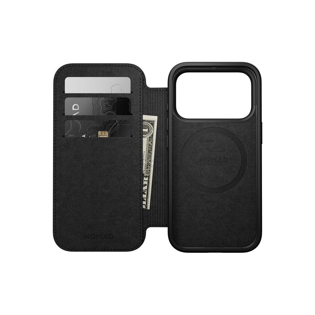 Kožené flipové pouzdro pro iPhone 18 Pro/17 Pro Nomad Modern Leather Folio - hnědá