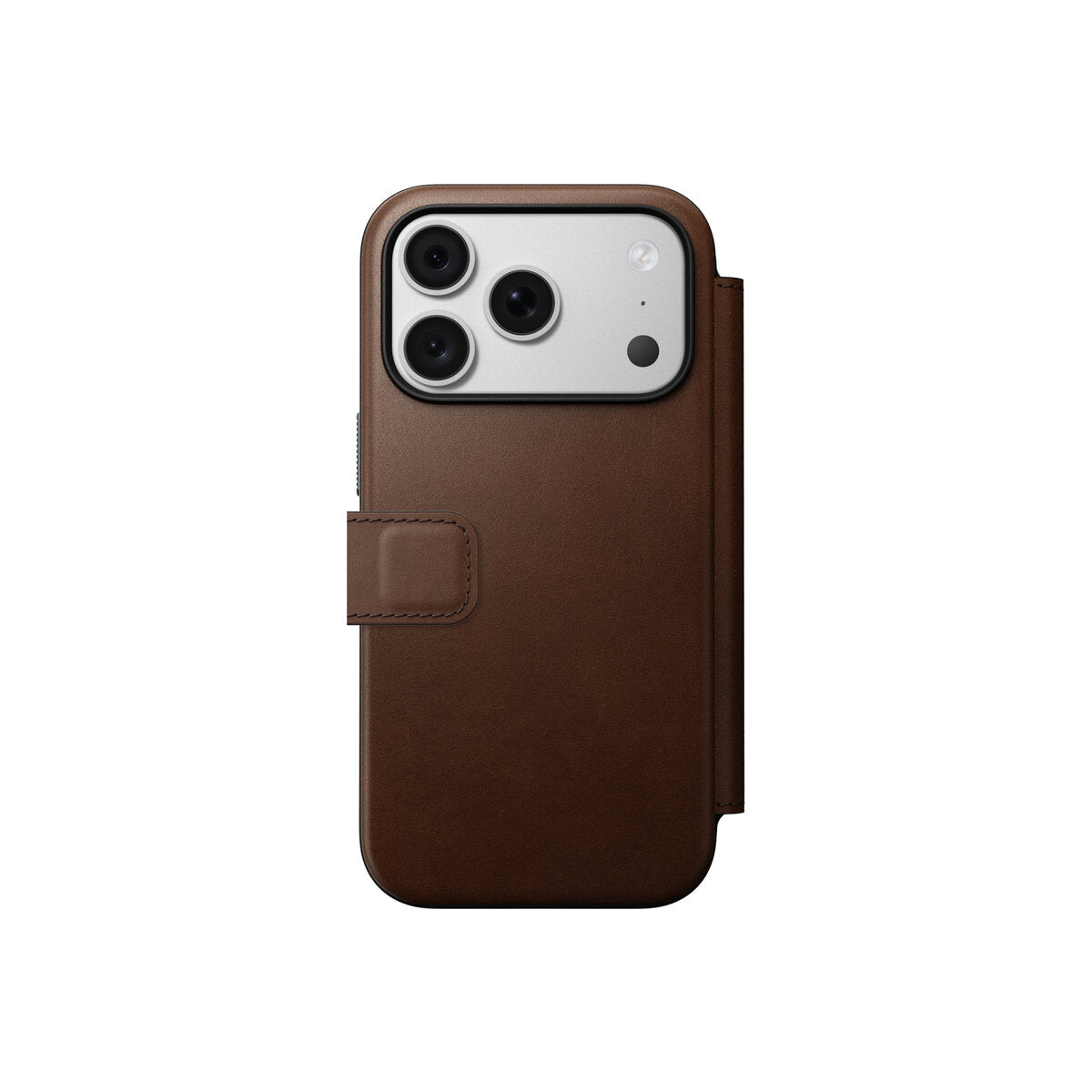 Kožené flipové pouzdro pro iPhone 18 Pro/17 Pro Nomad Modern Leather Folio - hnědá