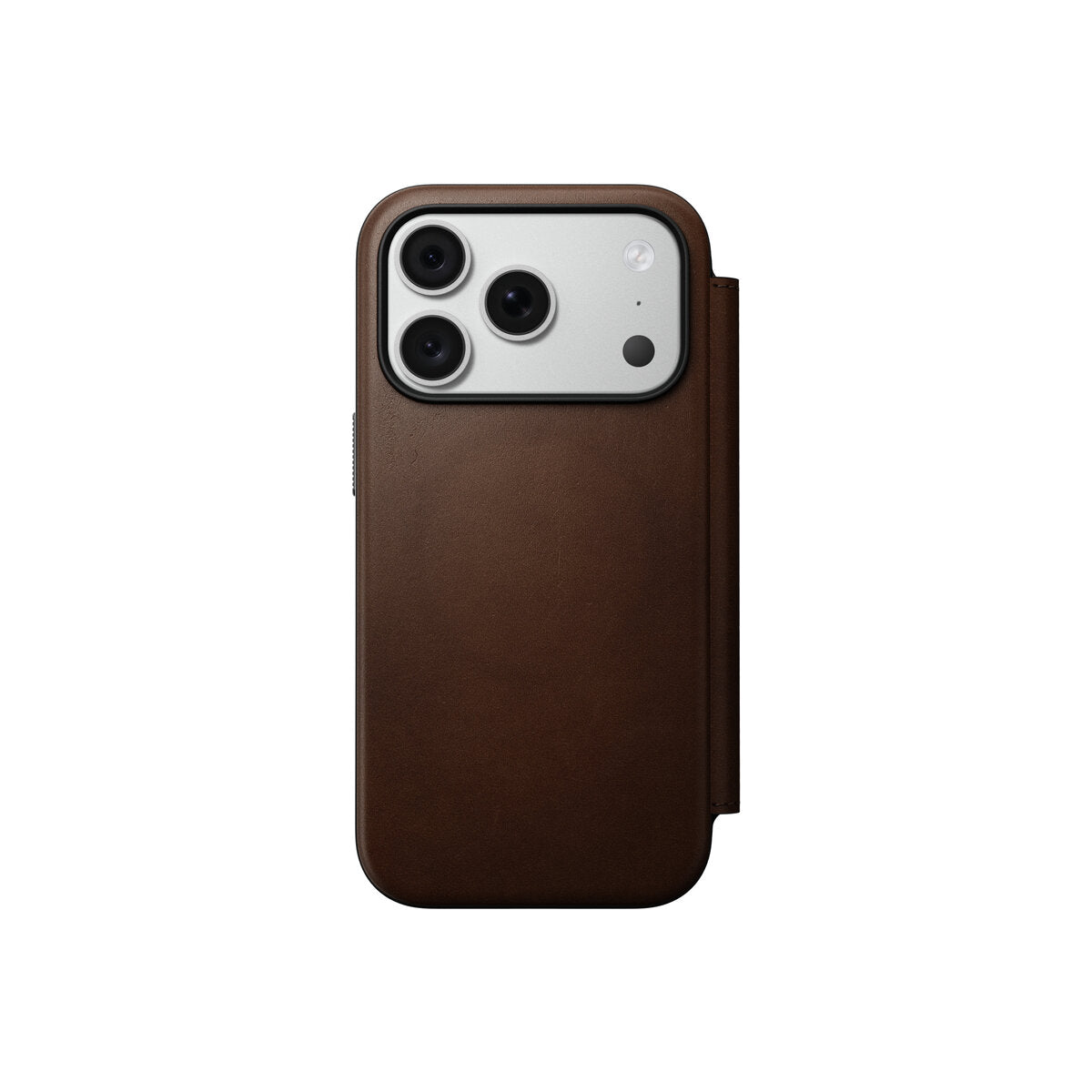 Kožené flipové pouzdro pro iPhone 18 Pro/17 Pro Nomad Modern Leather Folio - hnědá