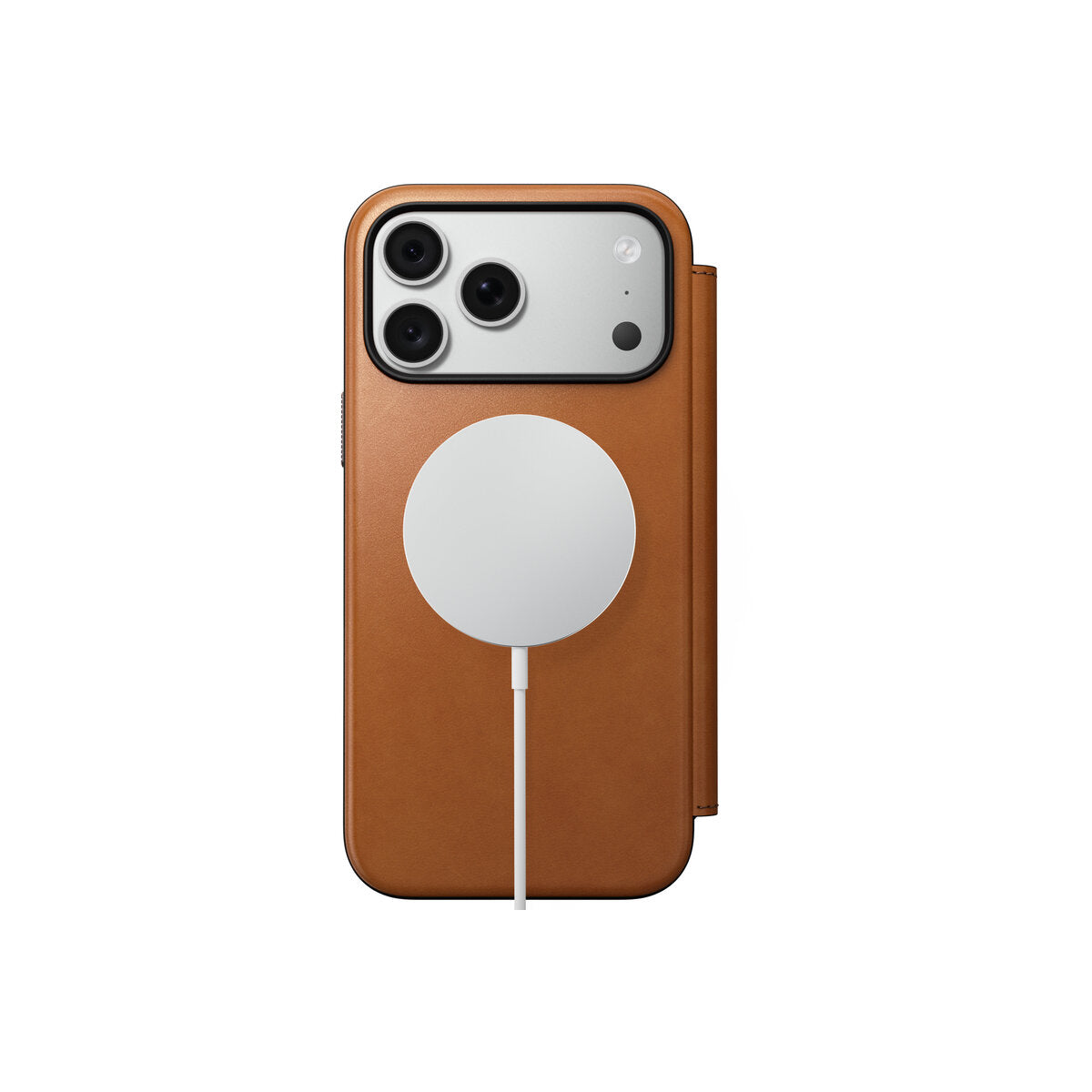 Kožené flipové pouzdro pro iPhone 18 Pro Max/17 Pro Max Nomad Modern Leather Folio Horween - saddle (hnědá)