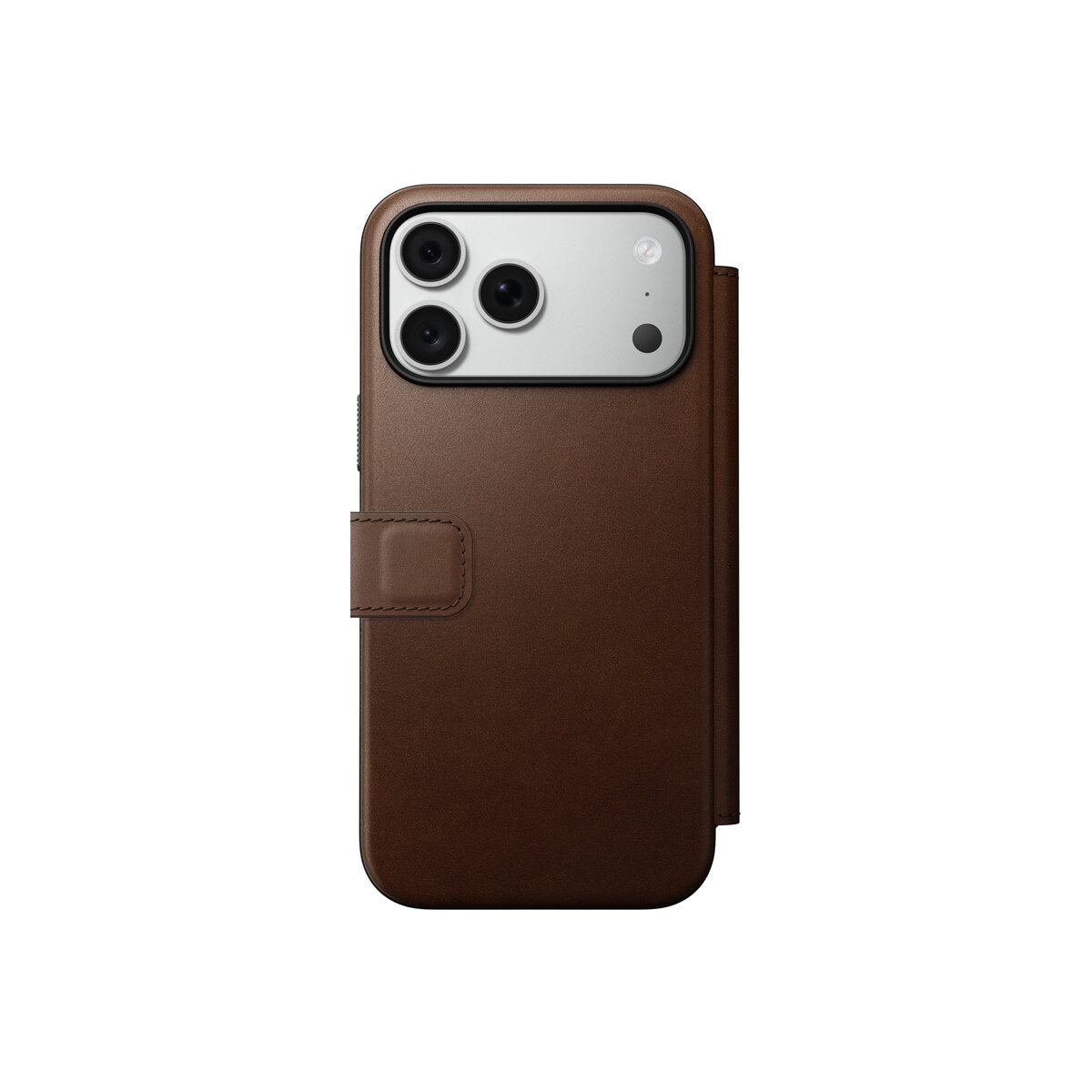 Kožené flipové pouzdro pro iPhone 18 Pro Max/17 Pro Max Nomad Modern Leather Folio - hnědá