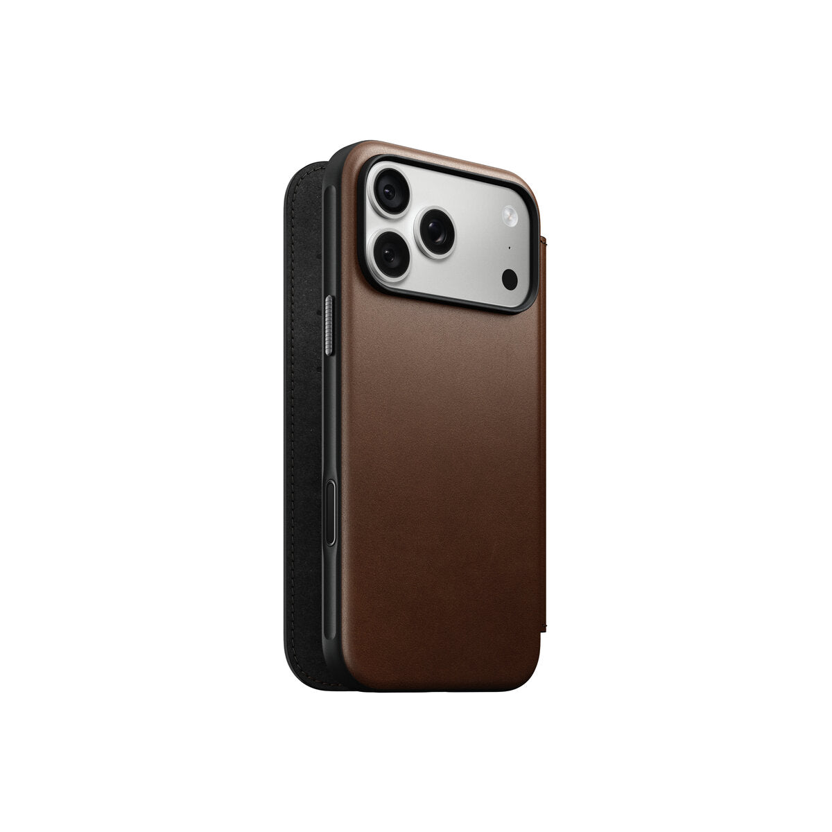 Kožené flipové pouzdro pro iPhone 18 Pro Max/17 Pro Max Nomad Modern Leather Folio - hnědá