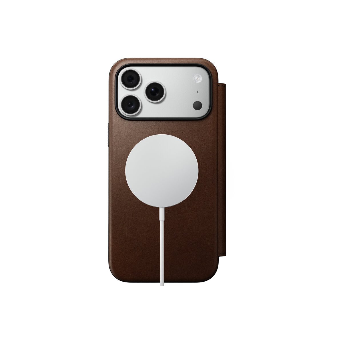 Kožené flipové pouzdro pro iPhone 18 Pro Max/17 Pro Max Nomad Modern Leather Folio - hnědá