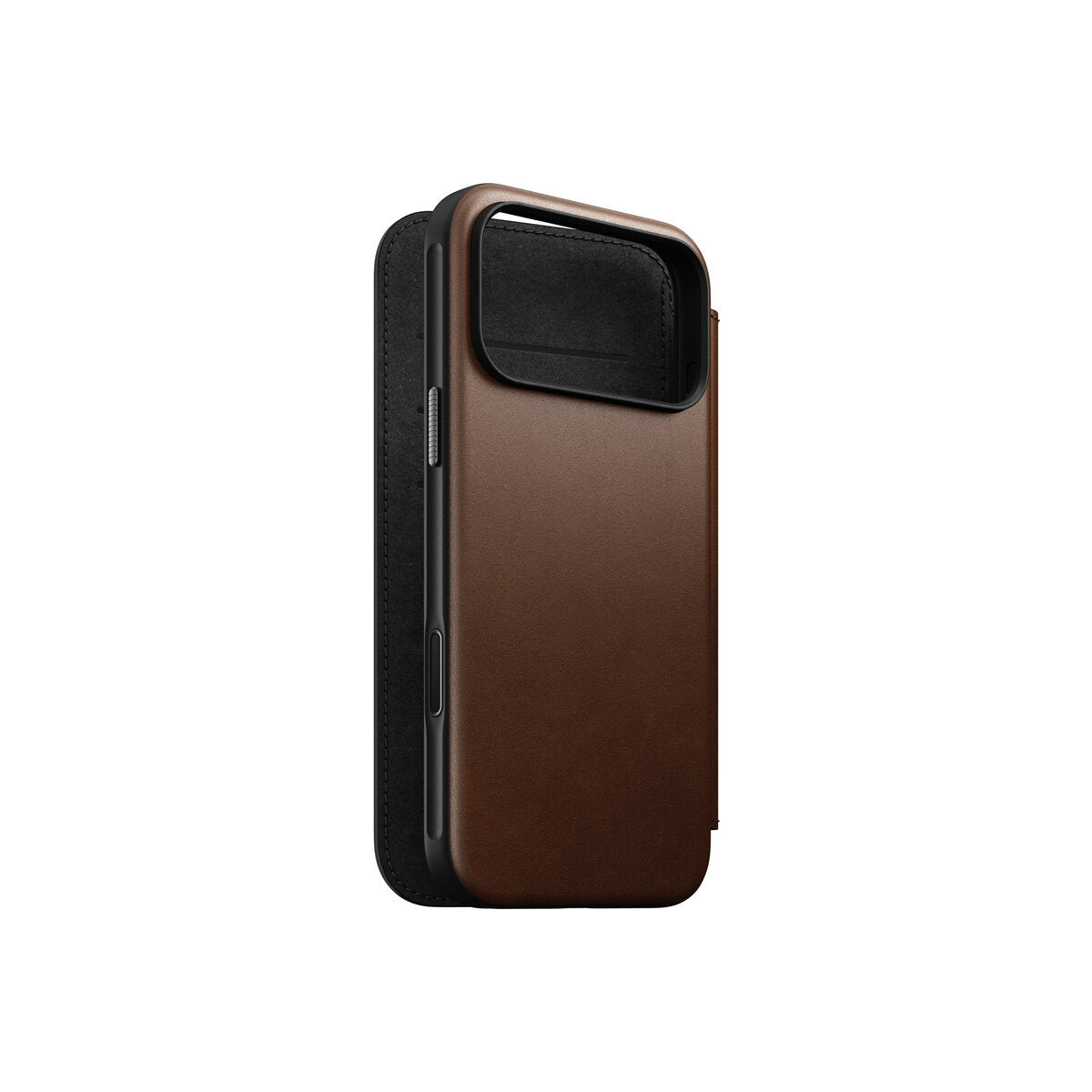 Kožené flipové pouzdro pro iPhone 18 Pro Max/17 Pro Max Nomad Modern Leather Folio - hnědá