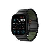 Hybridní řemínek pro Apple Watch 45/46/49 mm Nomad Stratos Band - černý/zelený