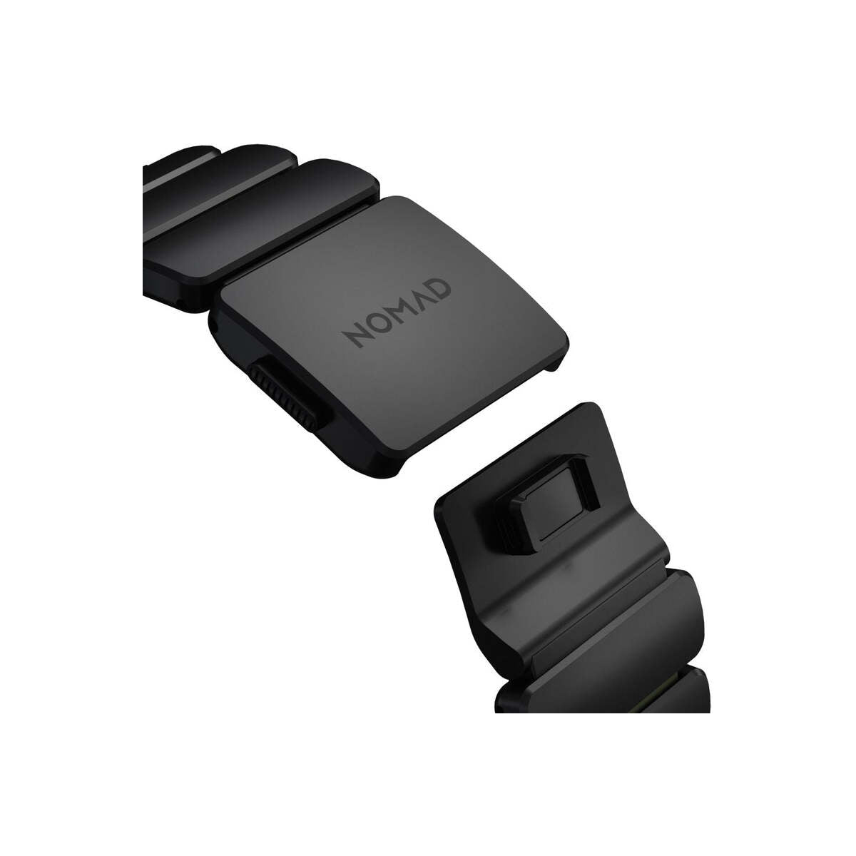 Hybridní řemínek pro Apple Watch 45/46/49 mm Nomad Stratos Band - černý/zelený