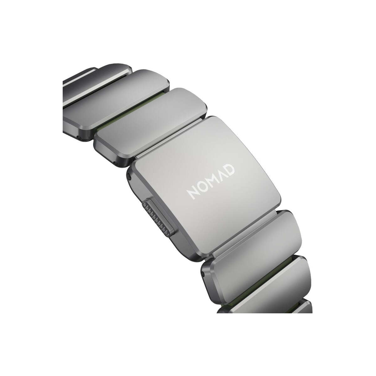 Hybridní řemínek pro Apple Watch 45/46/49 mm Nomad Stratos Band - titanový/zelený
