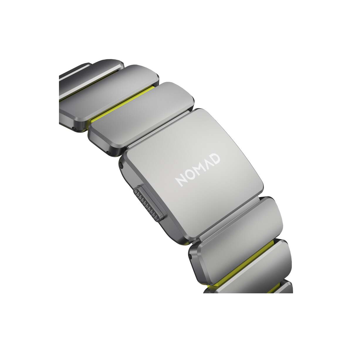 Řemínek pro Apple Watch 45/46/49 mm Nomad Stratos Band FKM - stříbrný/volt