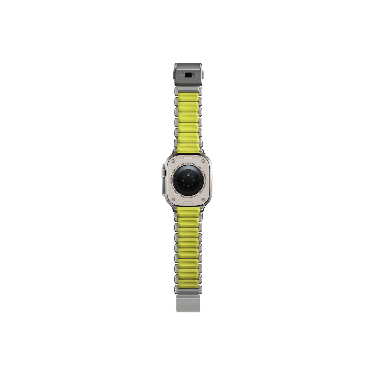 Řemínek pro Apple Watch 45/46/49 mm Nomad Stratos Band FKM - stříbrný/volt