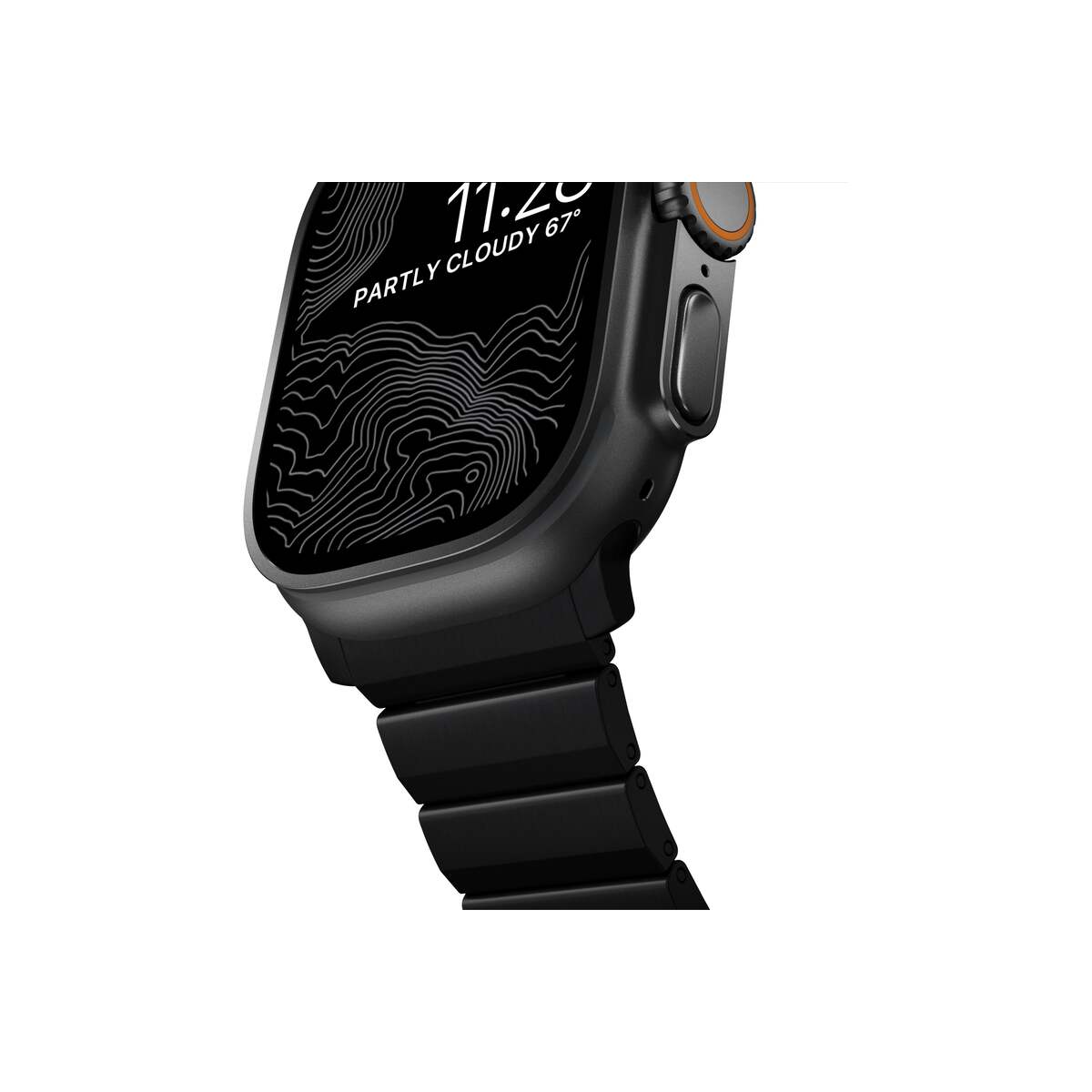 Řemínek pro Apple Watch 45/46/49 mm Nomad Titanium Band V2 - černý