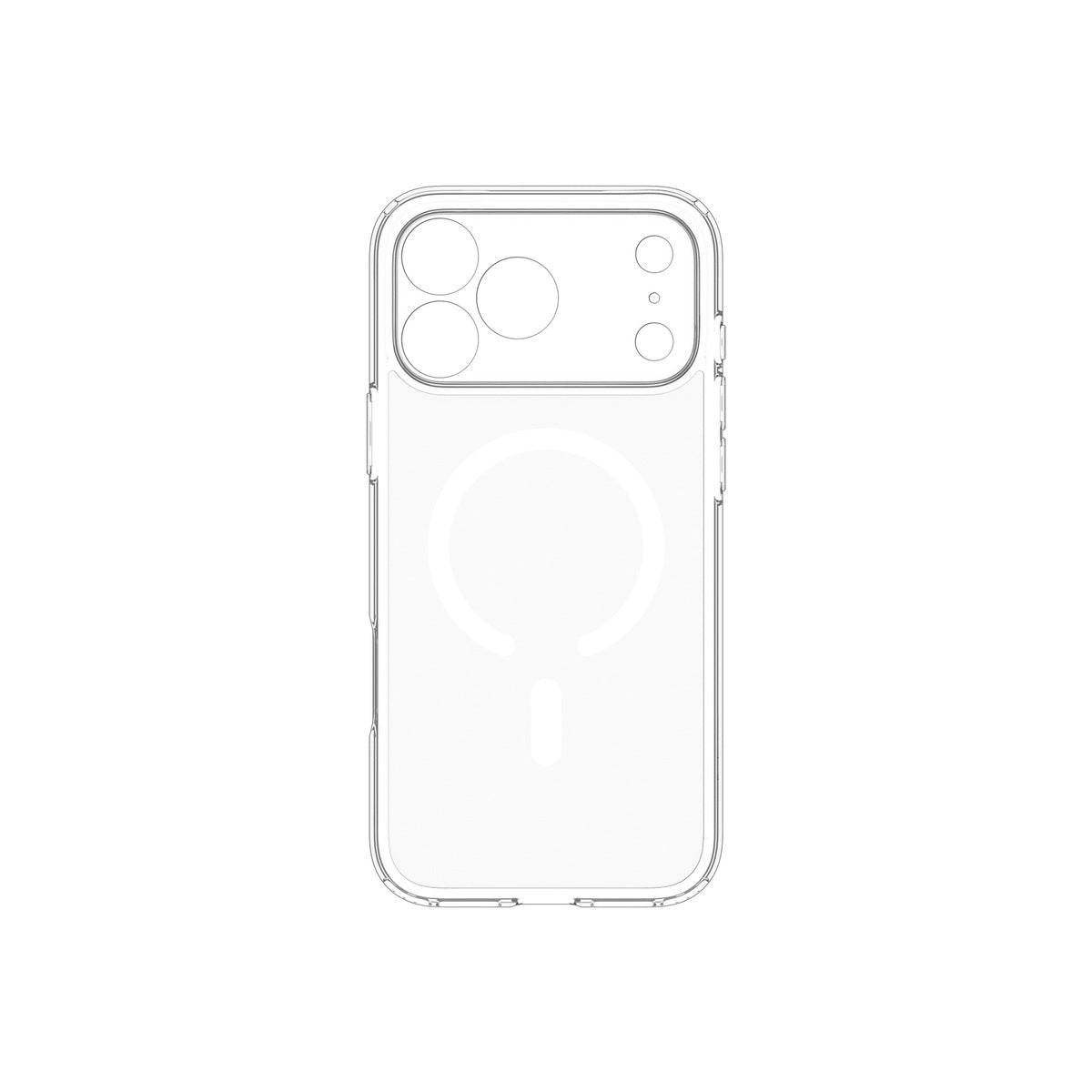 MagSafe kryt pro iPhone 18 Pro Max/17 Pro Max Spigen Ultra Hybrid MagSafe - průhledná s bílým akcentem