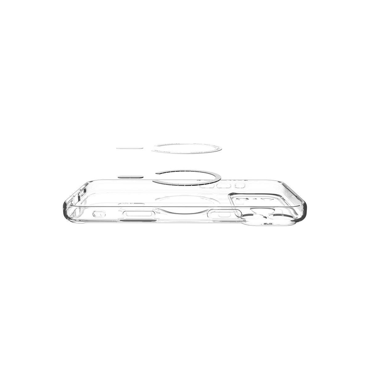MagSafe kryt pro iPhone 18 Pro Max/17 Pro Max Spigen Ultra Hybrid MagSafe - průhledná s bílým akcentem