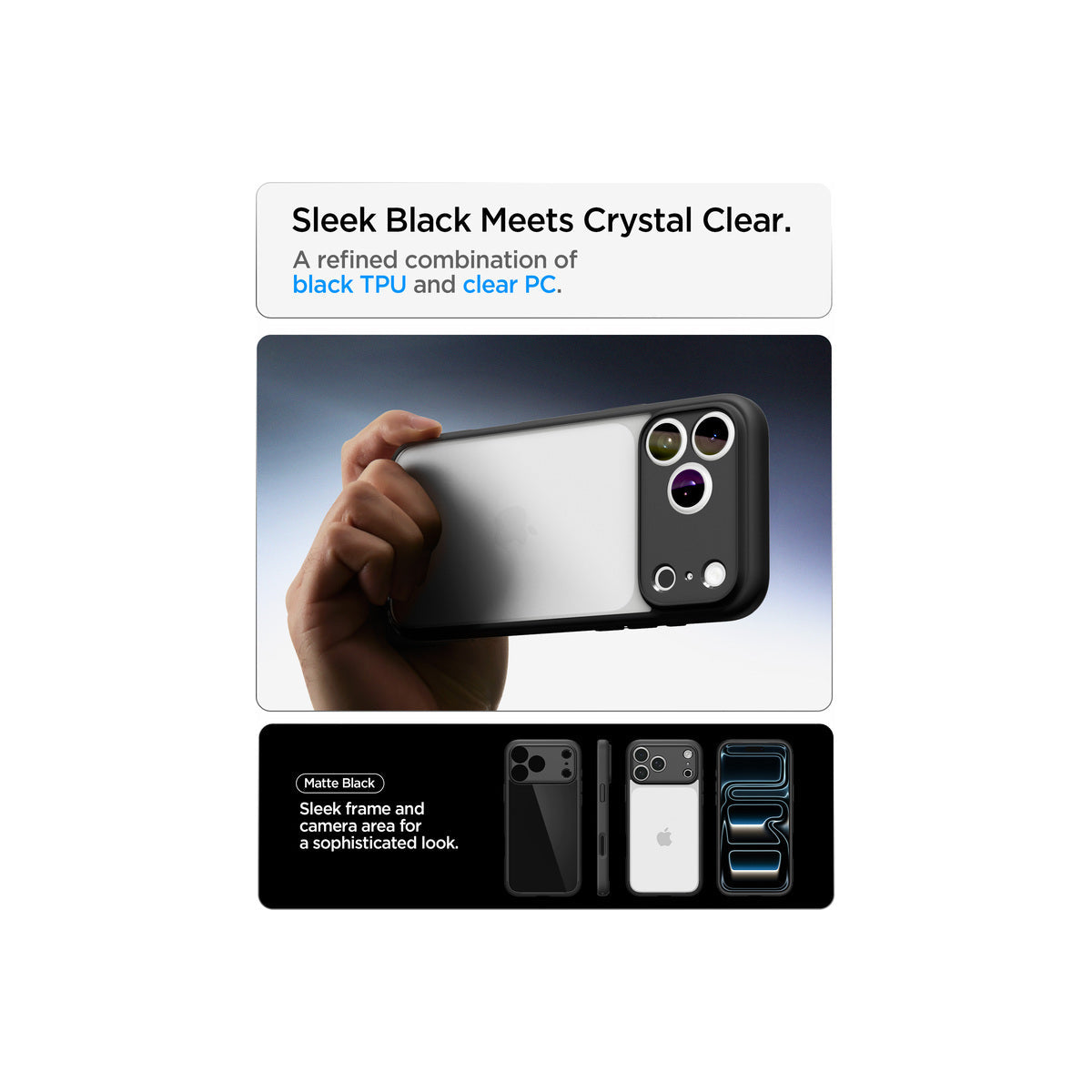Kryt pro iPhone 18 Pro/17 Pro Spigen Ultra Hybrid - matná černá