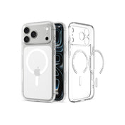 MagSafe kryt pro iPhone 18 Pro/17 Pro Spigen Ultra Hybrid MagSafe - průhledná s bílým akcentem