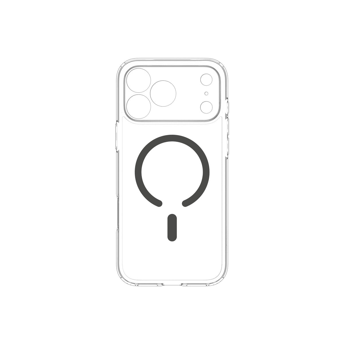 MagSafe kryt pro iPhone 18 Pro/17 Pro Spigen Ultra Hybrid MagSafe - průhledná s grafitovým akcentem
