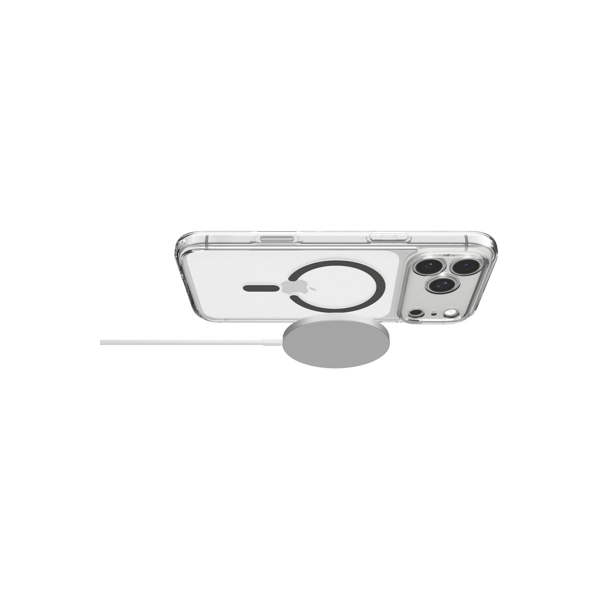 MagSafe kryt pro iPhone 18 Pro/17 Pro Spigen Ultra Hybrid MagSafe - průhledná s grafitovým akcentem