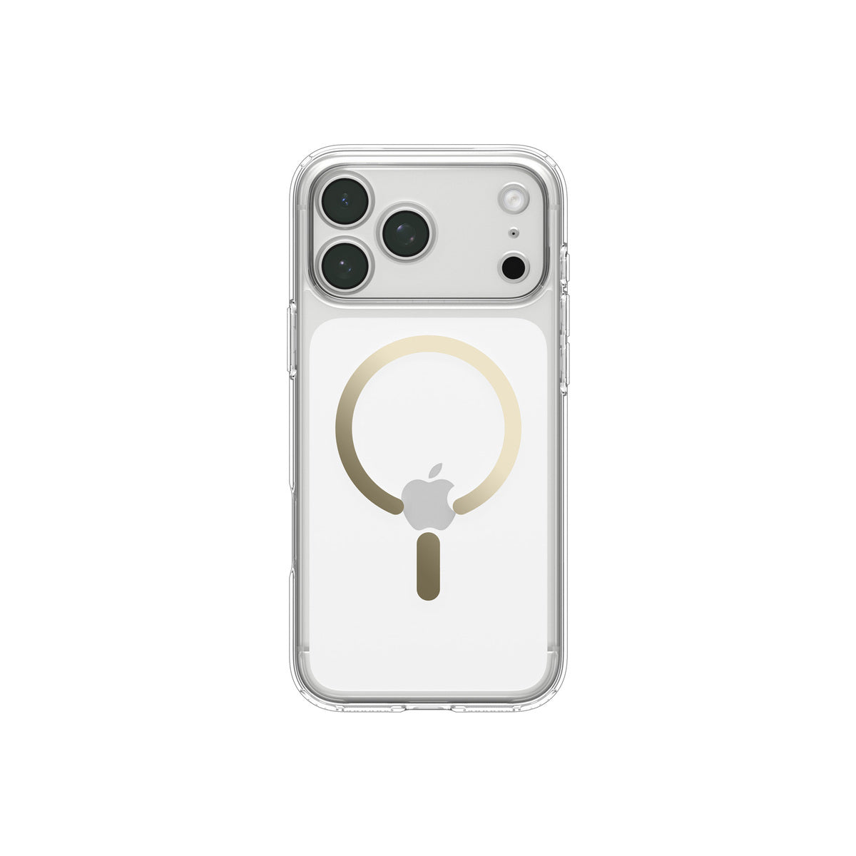 MagSafe kryt pro iPhone 18 Pro/17 Pro Spigen Ultra Hybrid MagSafe - průhledná se zlatým akcentem