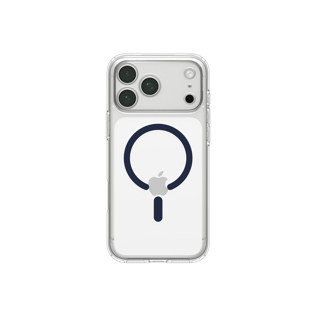 MagSafe kryt pro iPhone 18 Pro/17 Pro Spigen Ultra Hybrid MagSafe - průhledná s tmavě modrým akcentem