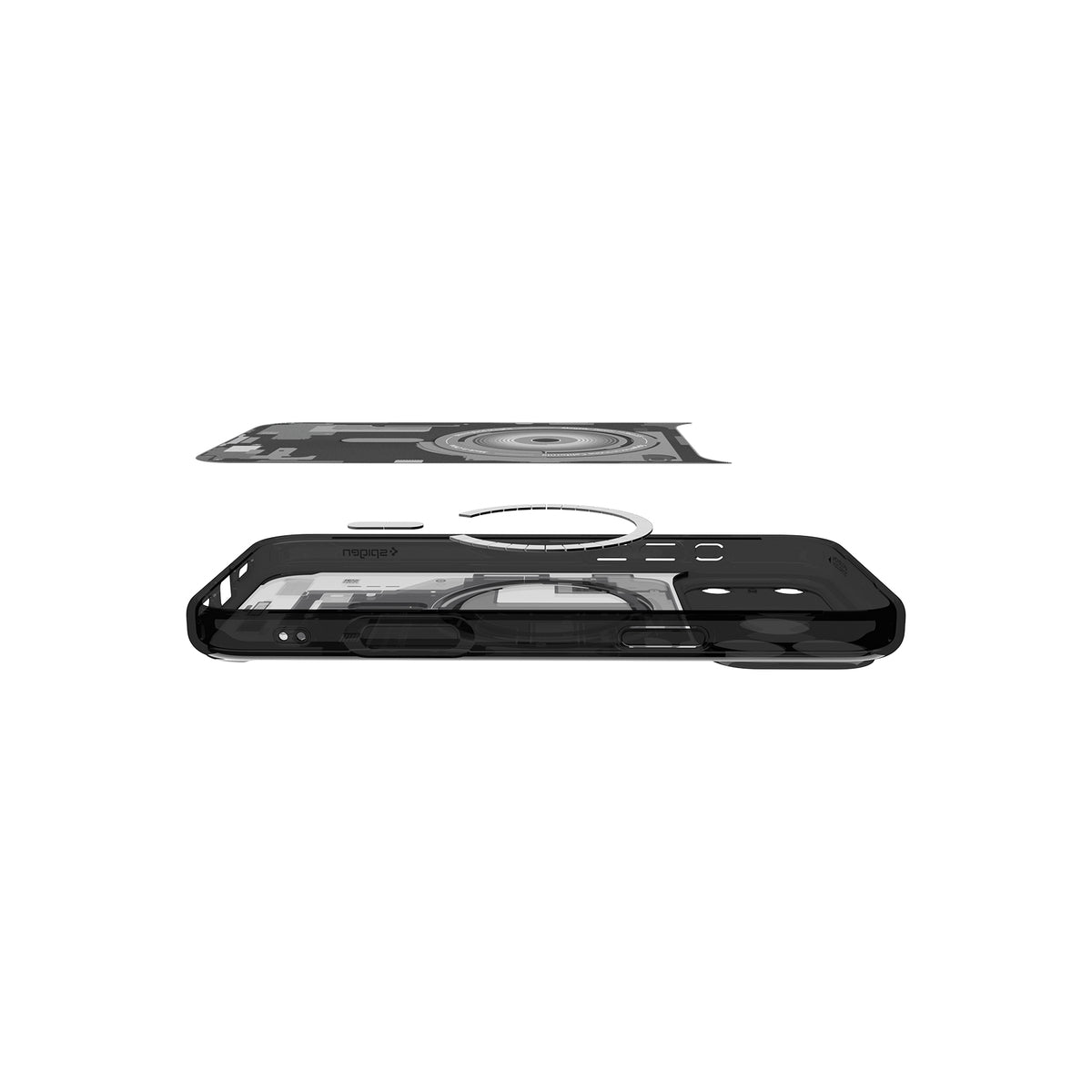 MagSafe kryt pro iPhone 18 Pro/17 Pro Spigen Ultra Hybrid MagSafe - zero one černá