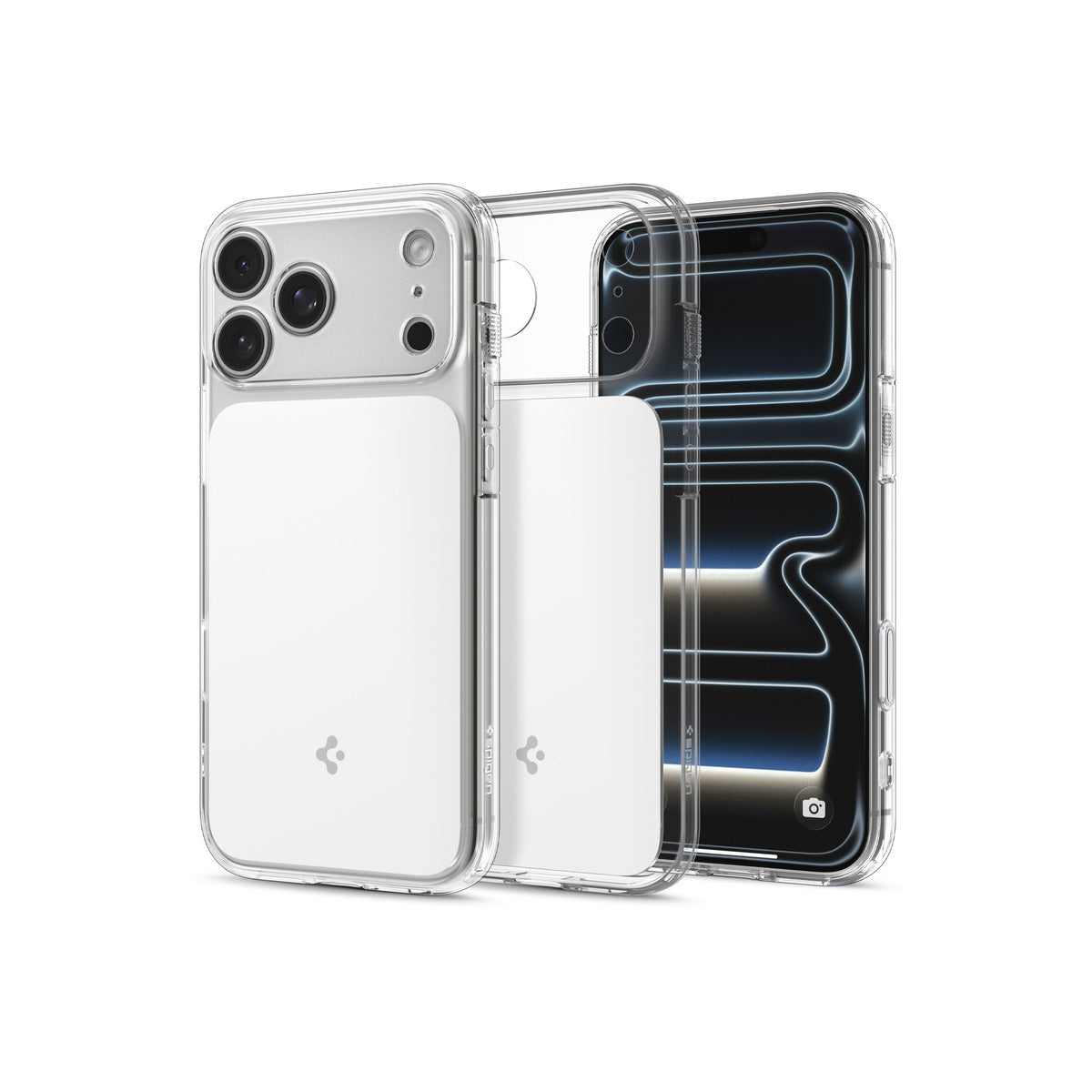 MagSafe kryt pro iPhone 18 Pro/17 Pro Spigen Ultra Hybrid T MagSafe - lesklá bílá