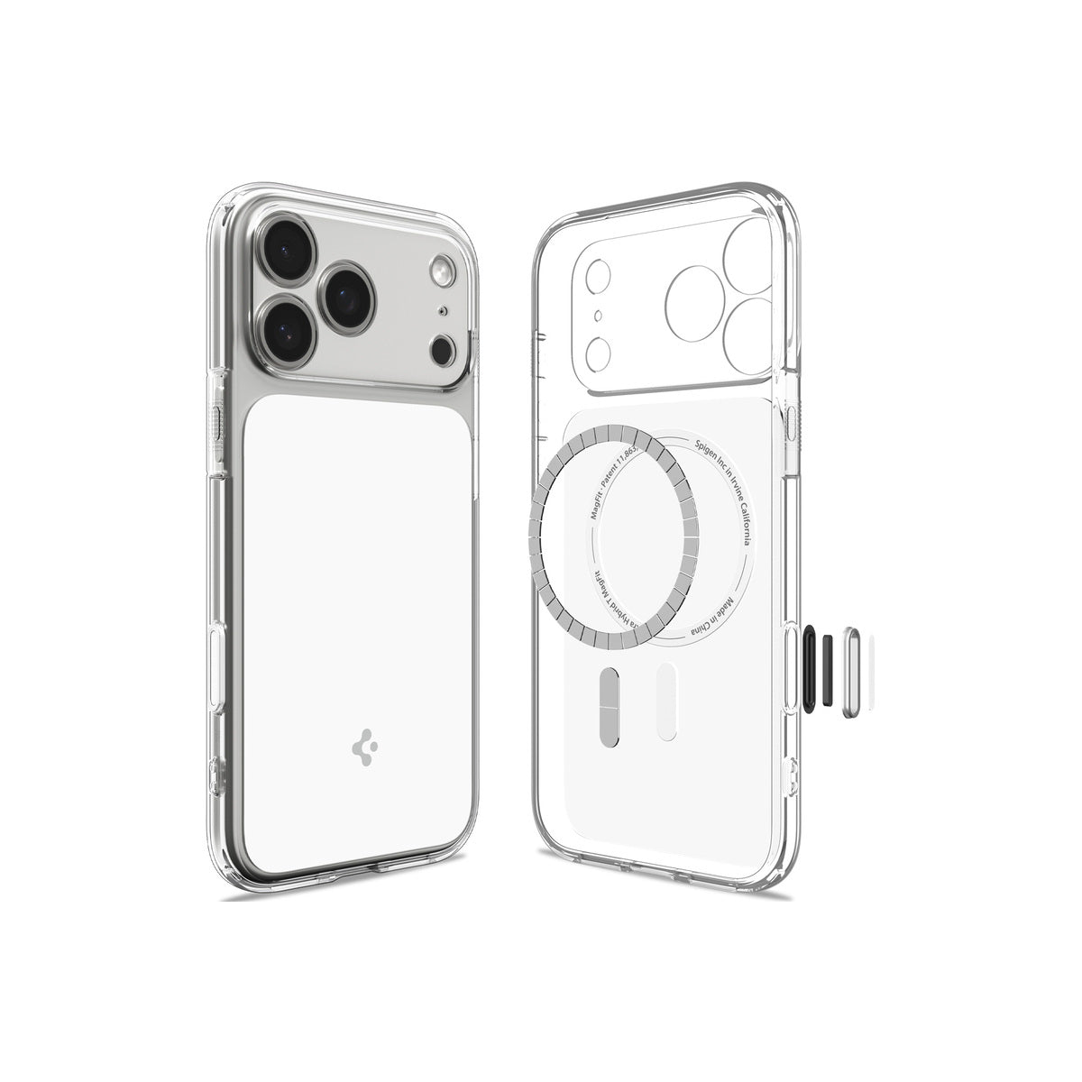 MagSafe kryt pro iPhone 18 Pro/17 Pro Spigen Ultra Hybrid T MagSafe - lesklá bílá