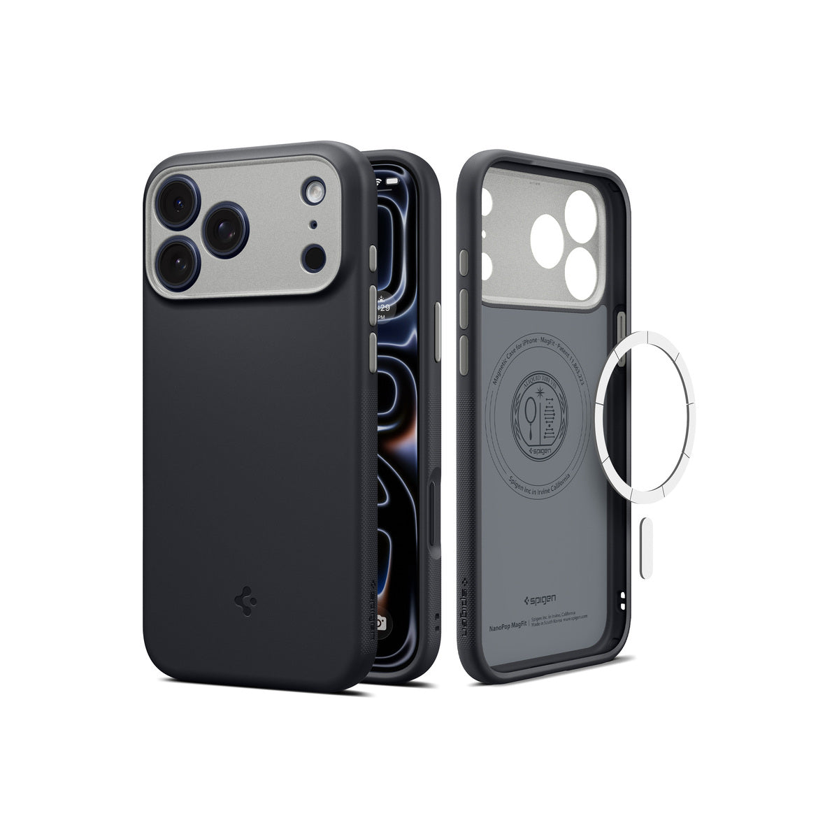 MagSafe kryt pro iPhone 18 Pro/17 Pro Spigen Nano Pop MagSafe - black sesame