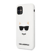 Silikonový kryt na iPhone 11 Karl Lagerfeld Choupette - bílý