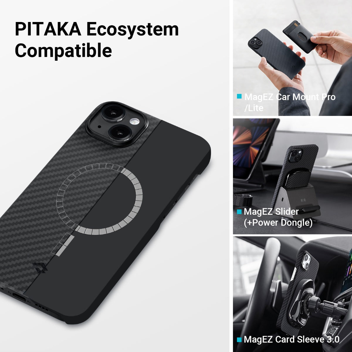 Kryt na iPhone 14 Plus Pitaka MagEZ 3 1500D - černý - iSTYLE CZ