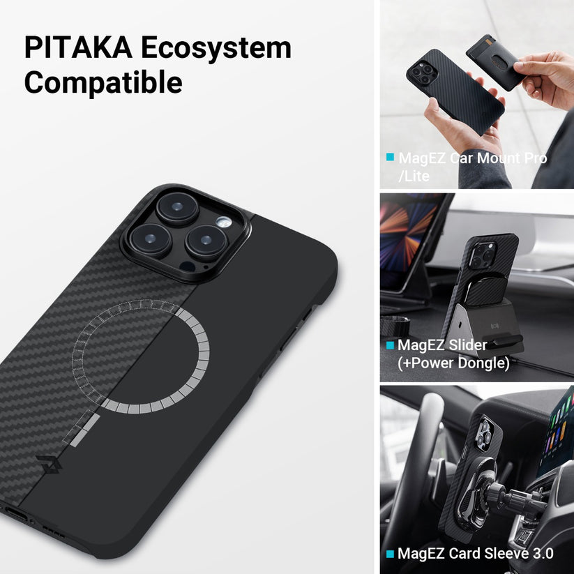 Kryt na iPhone 14 Pro Pitaka MagEZ 3 1500D - černý - iSTYLE CZ
