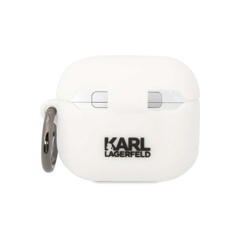 Pouzdro pro AirPods 3 Karl Lagerfeld and Choupette - bílé
