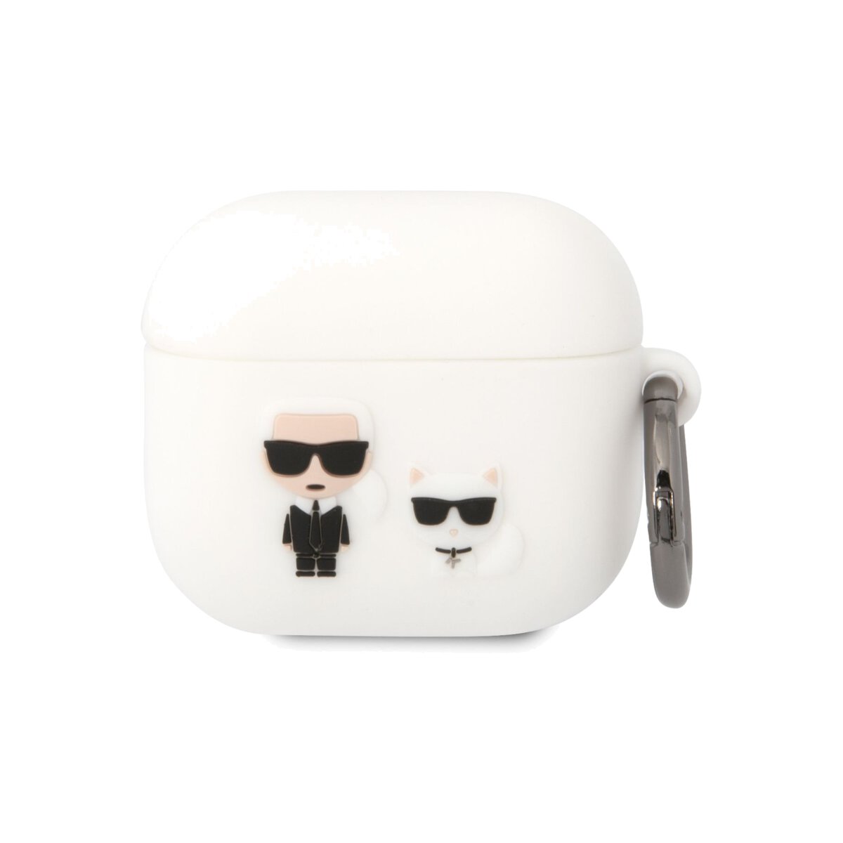 Pouzdro pro AirPods 3 Karl Lagerfeld and Choupette - bílé