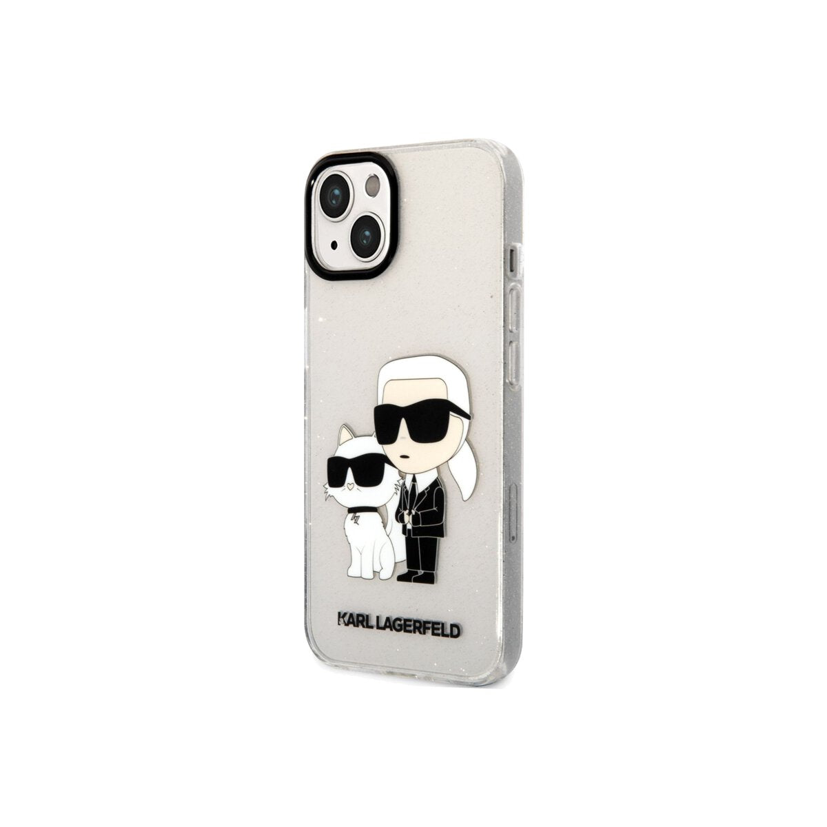 Kryt pro iPhone 13 Karl Lagerfeld IML Glitter Karl and Choupette NFT - průhledný