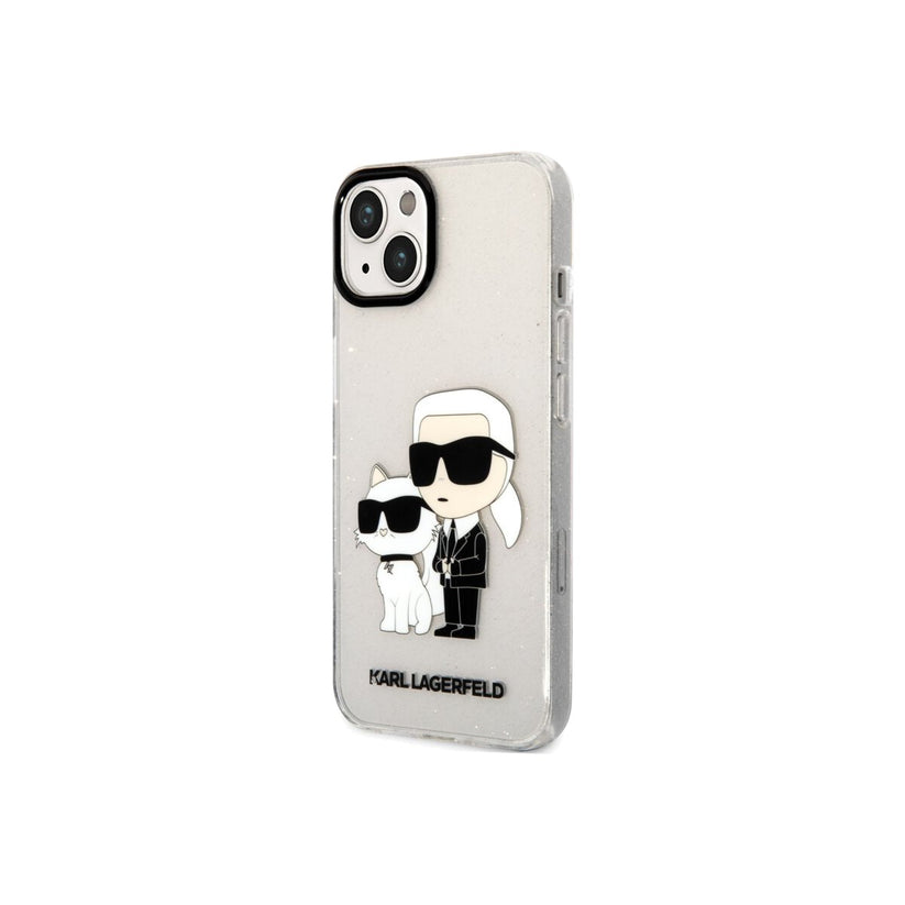 Kryt pro iPhone 13 Karl Lagerfeld IML Glitter Karl and Choupette NFT - průhledný