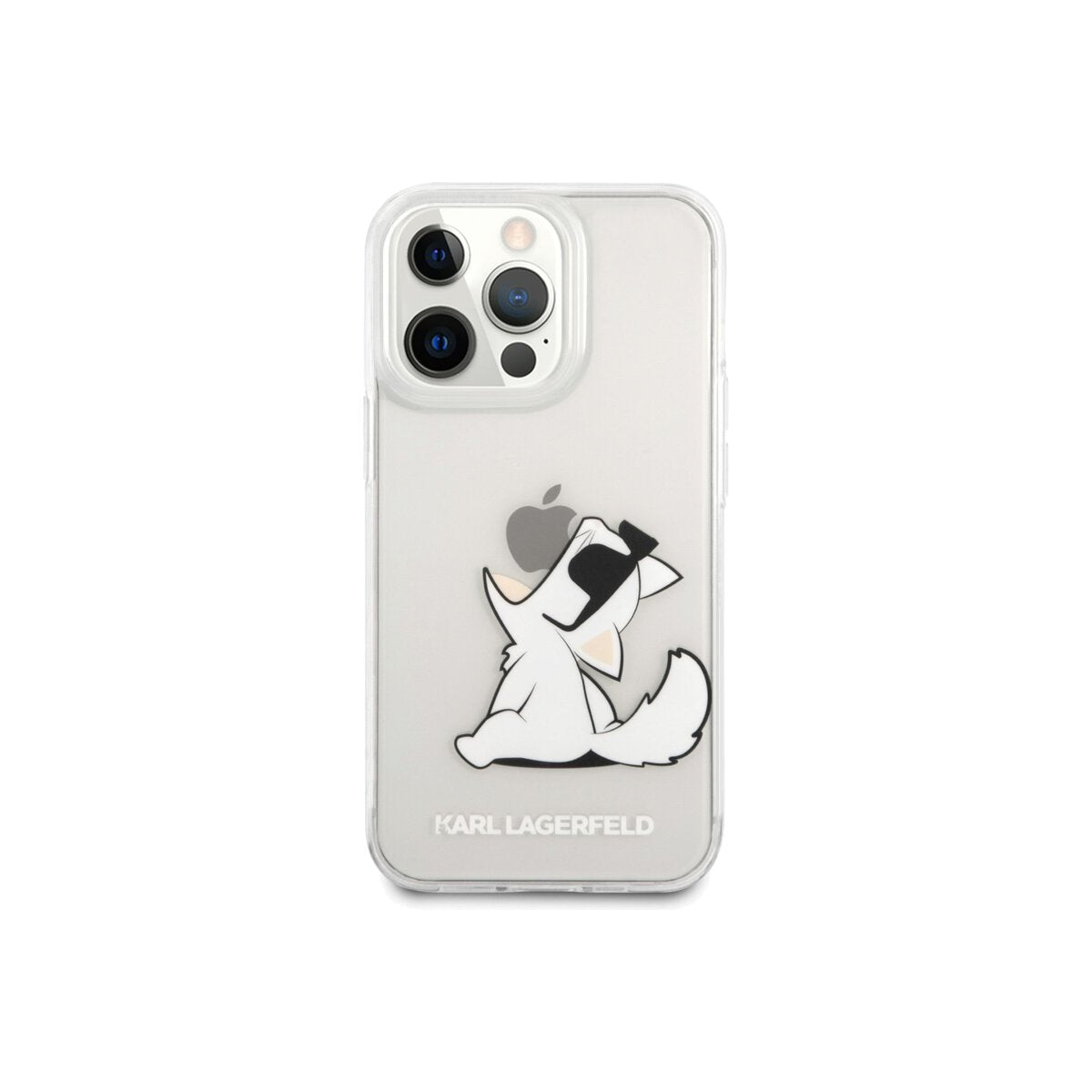 Kryt pro iPhone 14 Pro Karl Lagerfeld Choupette Eat - průhledný