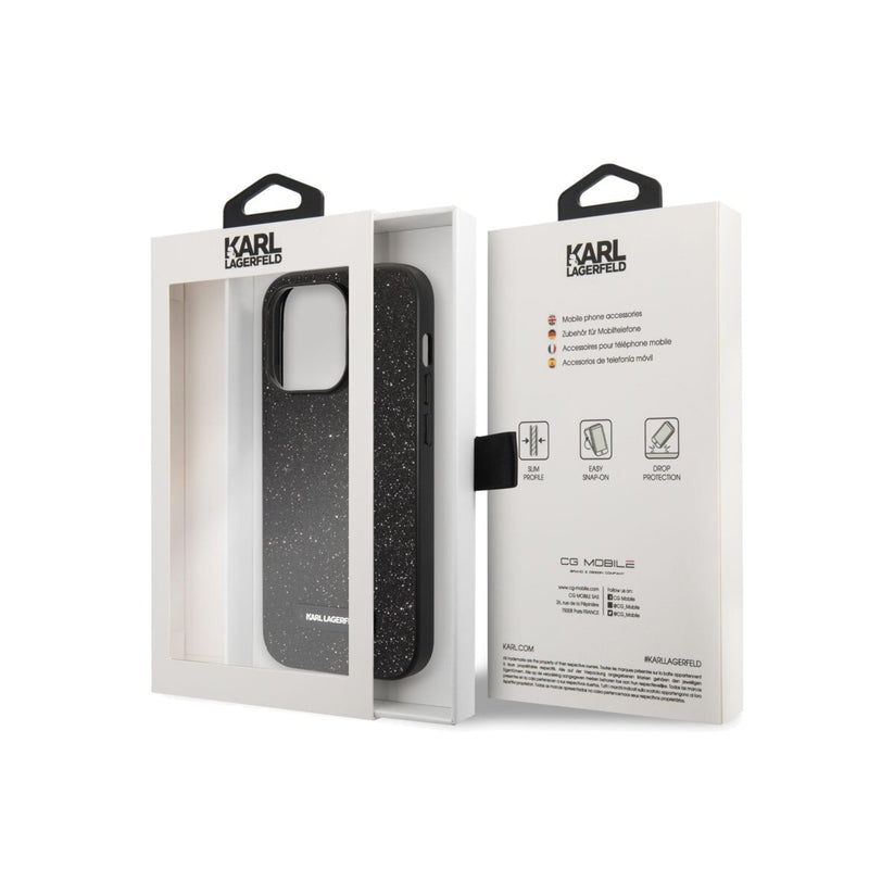 Kryt pro iPhone 14 Pro Karl Lagerfeld Glitter Plague - černý