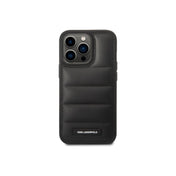 Kryt pro iPhone 14 Pro Karl Lagerfeld Quilted Puffy Metal Logo - černý