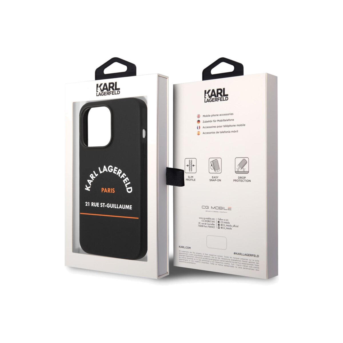 Kryt pro iPhone 14 Pro Karl Lagerfeld Rue St Guillaume - černý