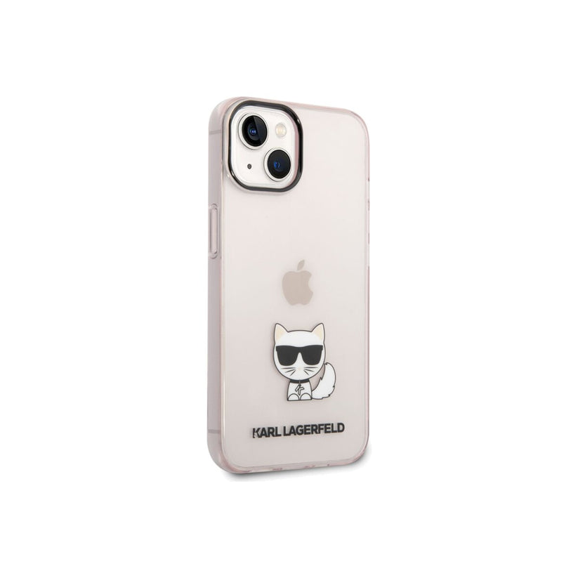 Kryt pro iPhone 14 Plus Karl Lagerfeld Choupette Logo - růžový - iSTYLE CZ