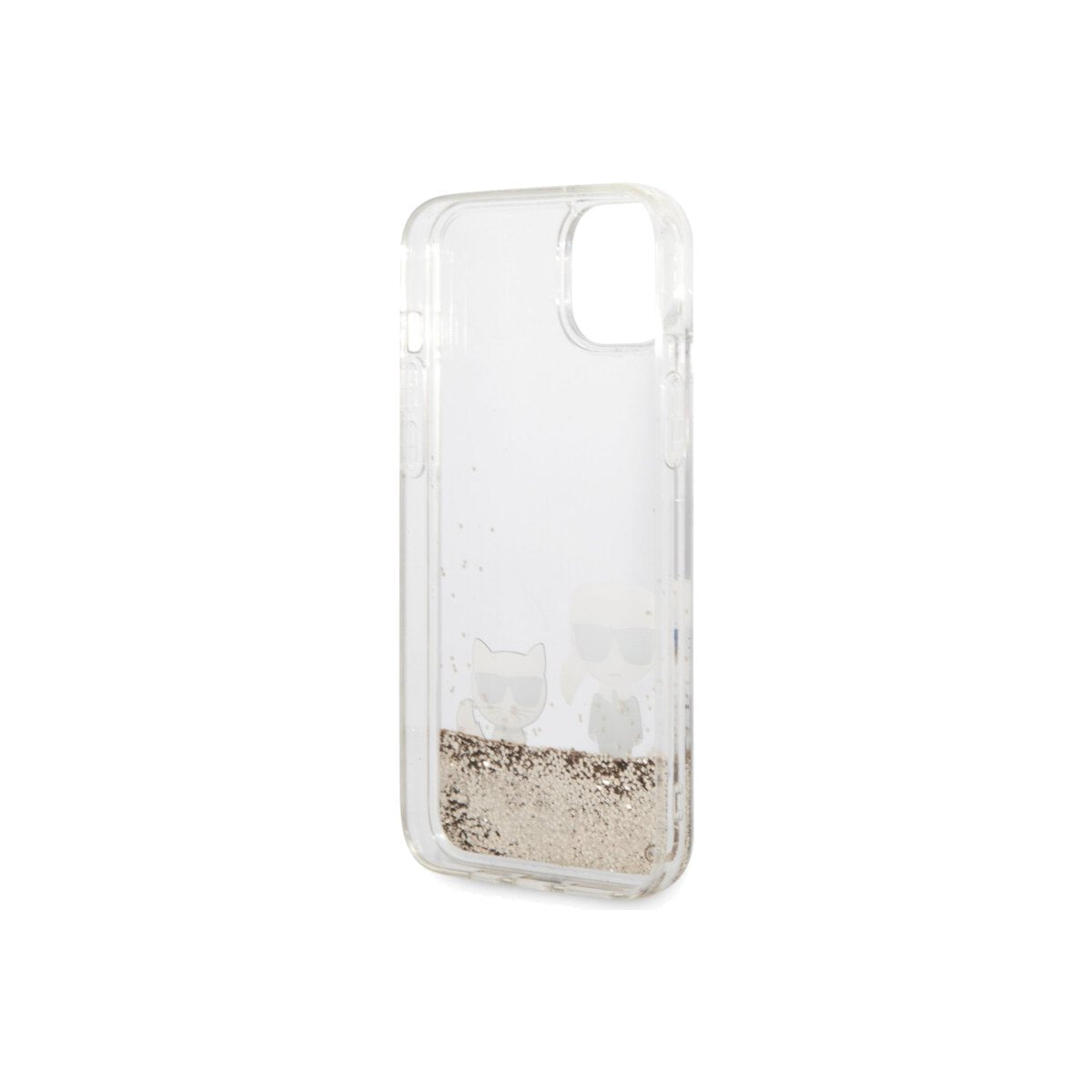 Kryt pro iPhone 14 Plus Karl Lagerfeld Liquid Glitter Karl and Choupette - zlatý - iSTYLE CZ