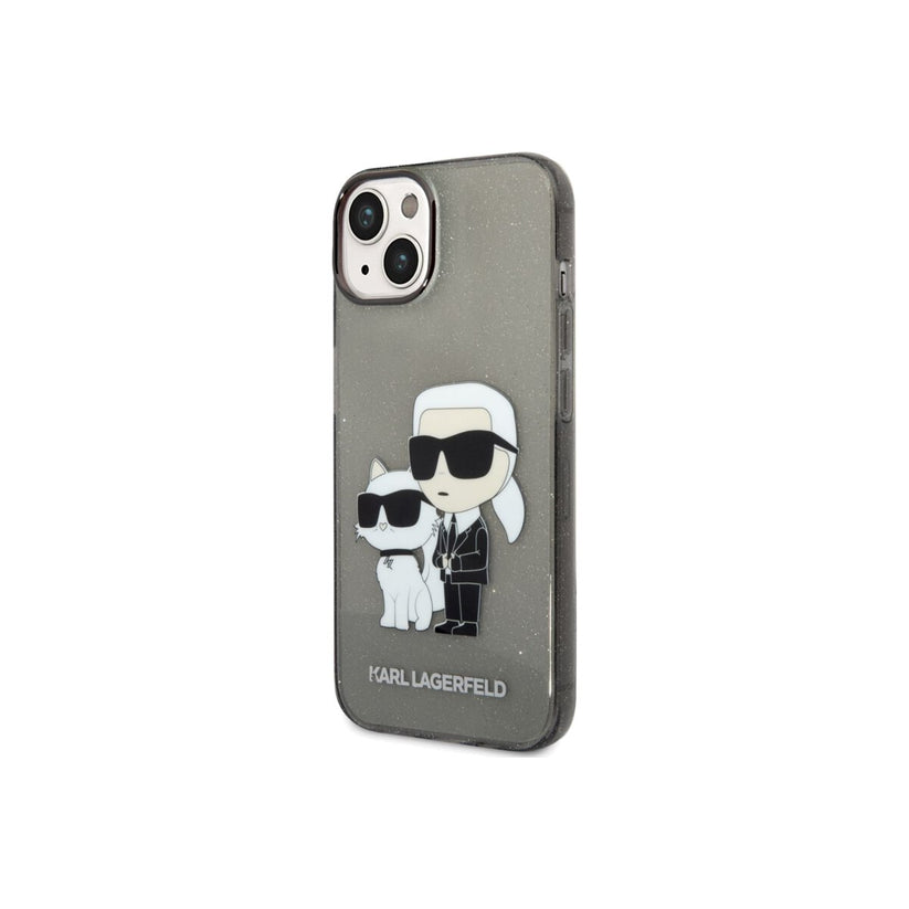 Kryt pro iPhone 14 Plus Karl Lagerfeld IML Glitter Karl and Choupette NFT - černý - iSTYLE CZ