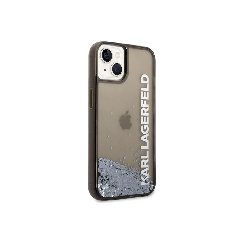 Kryt pro iPhone 14 Plus Karl Lagerfeld Translucent Liquid Glitter - černý - iSTYLE CZ