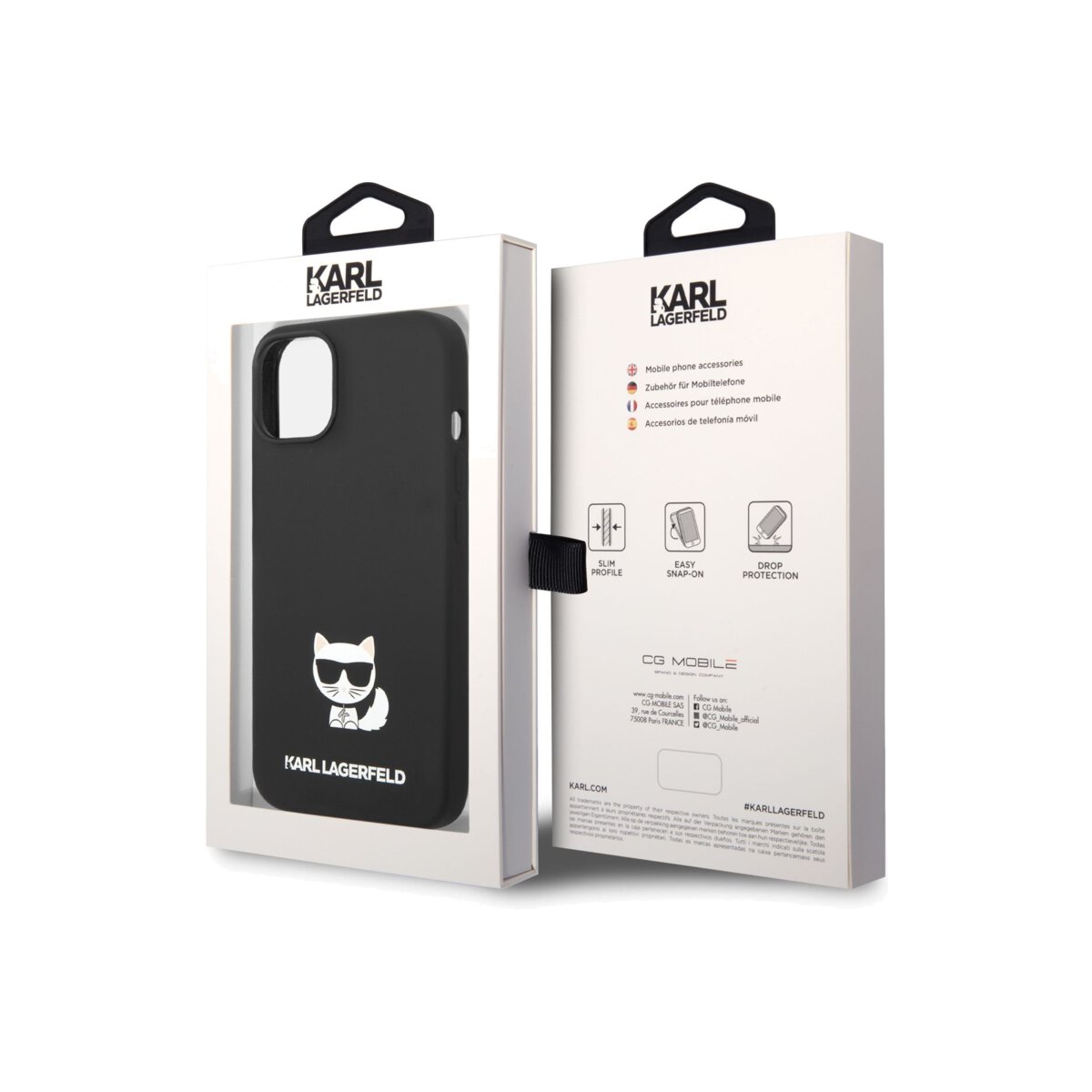 Kryt pro iPhone 14 Plus Karl Lagerfeld Liquid Silicone Choupette - černý - iSTYLE CZ